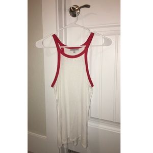 CHARLOTTE RUSSE white and red tank top